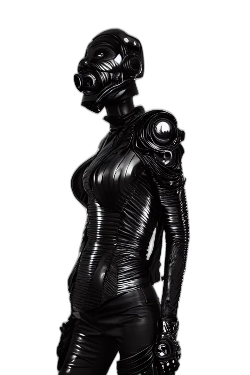robot, dress, mask, creature, cyberpunk, concept art, 3d render, comic book art transparent PNG cut-out