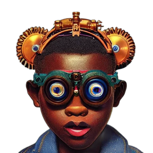 mask, robot, face, crown, concept art, 3d render, photorealistic, comic book art transparent PNG cut-out