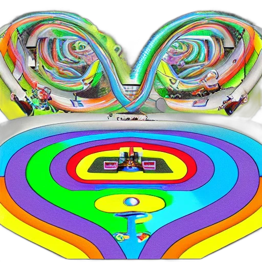 car, 3d render, concept art, colorful transparent PNG cut-out