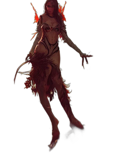 creature, staff, dress, mask, concept art, fantasy art, 3d render, pixel art transparent PNG cut-out