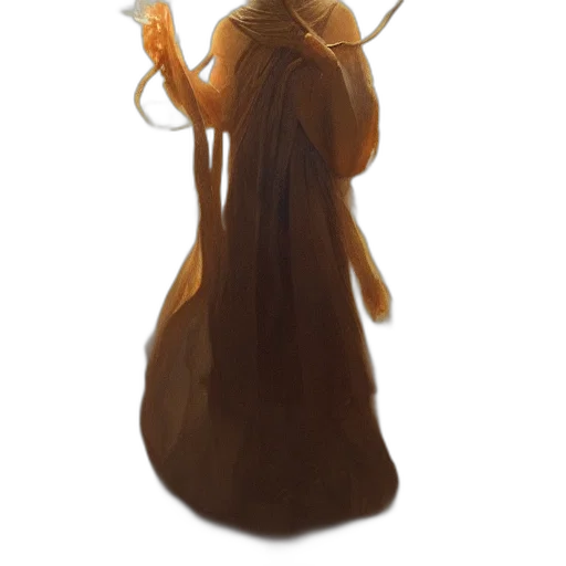 staff, dress, hair, weapon, concept art, fantasy art, 3d render, photorealistic transparent PNG cut-out
