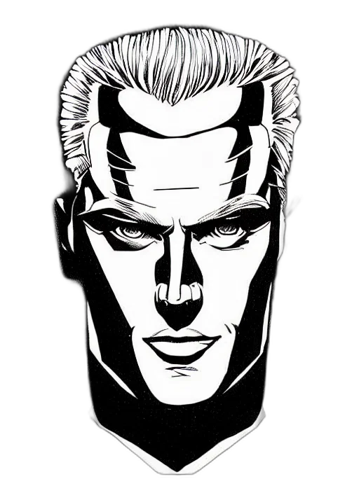 face, mask, comic book art, cartoon, concept art, cyberpunk, max, headroom transparent PNG cut-out