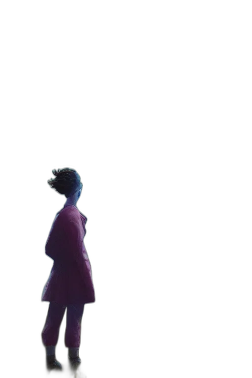 dress, jacket, staff, face, concept art, 3d render, photorealistic, vaporwave transparent PNG cut-out