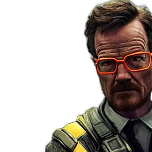 face, staff, comic book art, concept art, photorealistic, cyberpunk, bryan, cranston transparent PNG cut-out