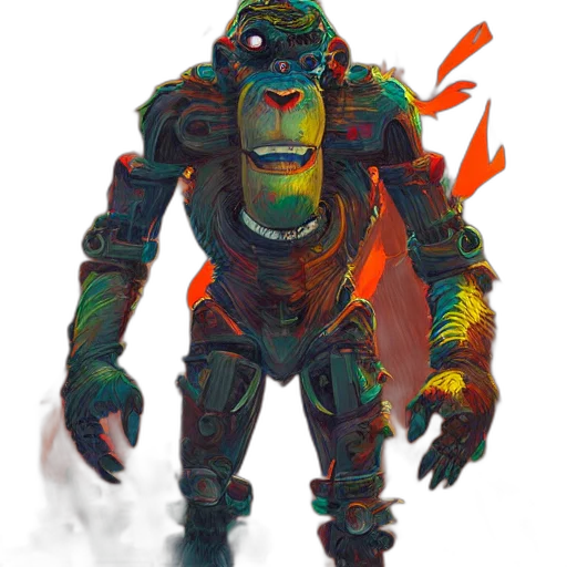robot, creature, mask, animal, concept art, comic book art, fantasy art, watercolor transparent PNG cut-out
