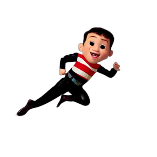 3d render, cartoon, photorealistic, concept art, boy, jetpack, flying, above transparent PNG cut-out