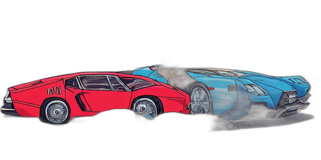 car, concept art, 3d render, comic book art transparent PNG cut-out