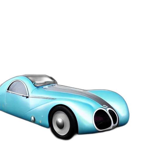 car, 3d render, concept art, photorealistic, cartoon, retro, futuristic, bugatti transparent PNG cut-out