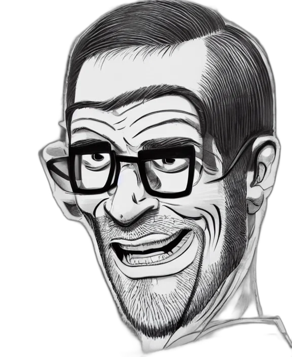 face, staff, cartoon, comic book art, pencil sketch, photorealistic, hightly, detailed transparent PNG cut-out