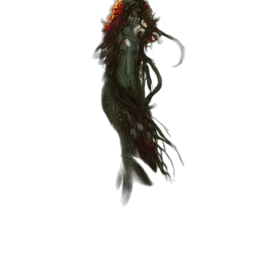 creature, dragon, staff, hair transparent PNG cut-out