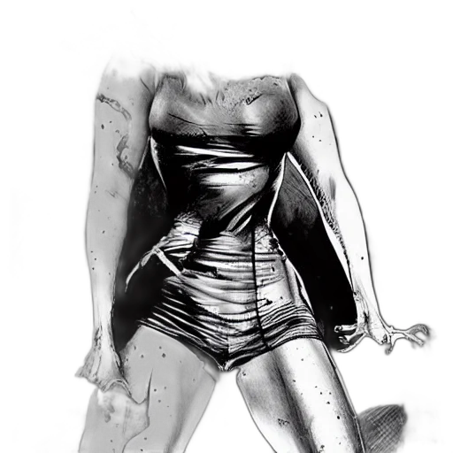 dress, robot, weapon, creature, comic book art, pencil sketch, concept art, photorealistic transparent PNG cut-out