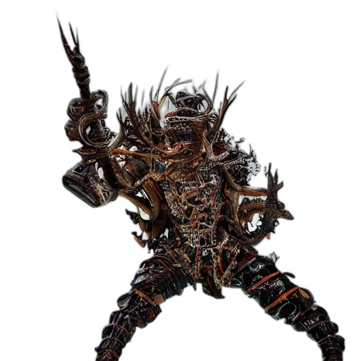 creature, robot, staff, dragon, concept art, 3d render, fantasy art, hard transparent PNG cut-out