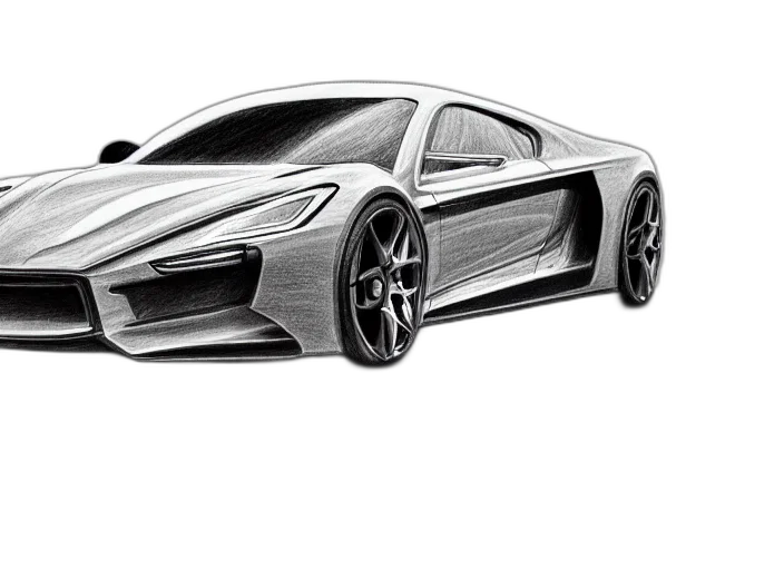 car, pencil sketch, photorealistic, concept art, 3d render, concept, non, coloring transparent PNG cut-out