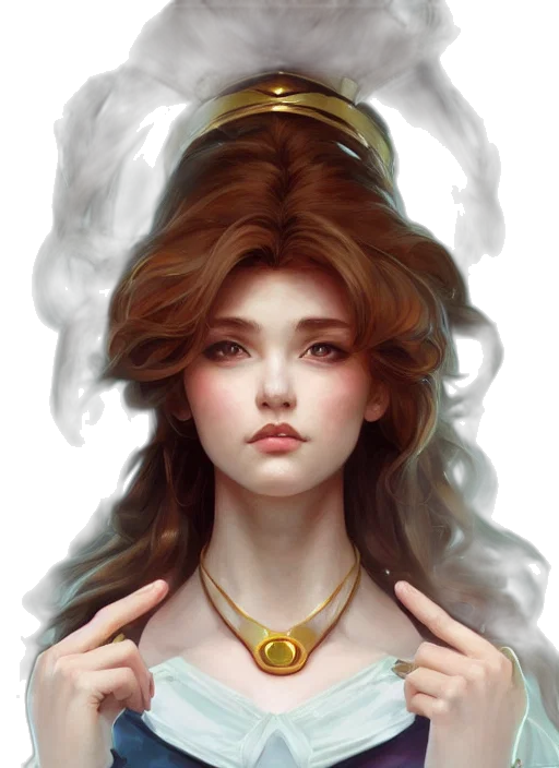 crown, face, jewelry, fantasy art, concept art, photorealistic, oil painting, golden transparent PNG cut-out