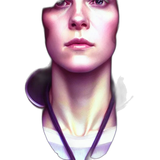 face, robot, mask, staff, photorealistic, cyberpunk, concept art, 3d render transparent PNG cut-out
