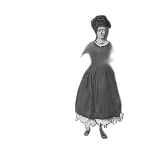 dress, hat, staff, face, pencil sketch, concept art, photorealistic, newspaper transparent PNG cut-out