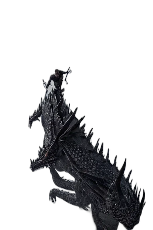 dragon, creature, animal, staff transparent PNG cut-out