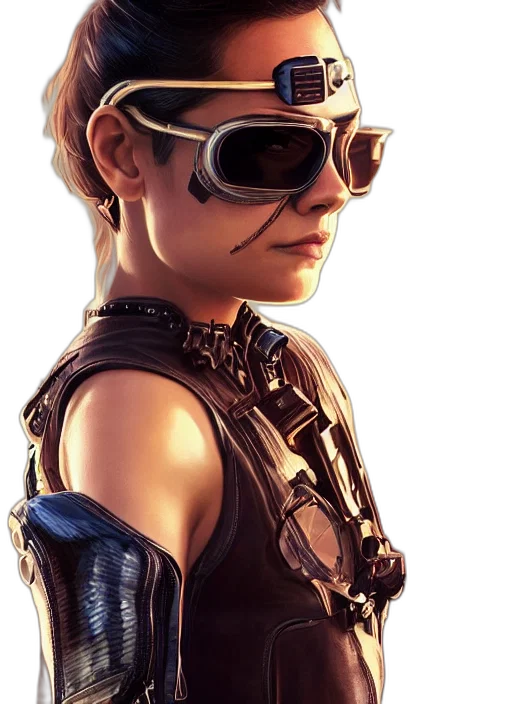 robot, face, cyberpunk, 3d render transparent PNG cut-out