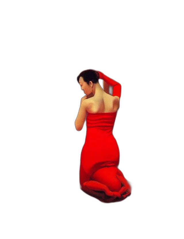 dress, jewelry, umbrella, 3d render, pixel art, concept art, photorealistic, red transparent PNG cut-out