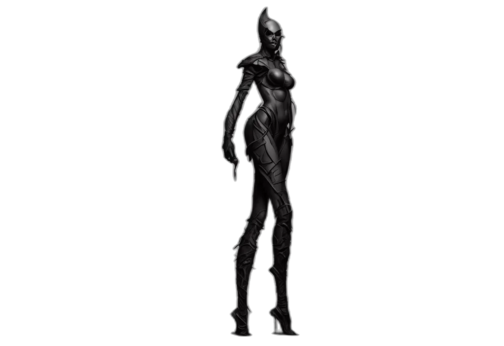robot, dress, creature, staff transparent PNG cut-out