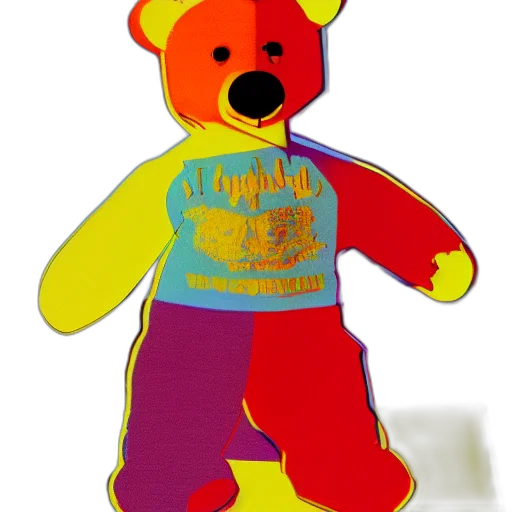 3d render, photorealistic, cartoon, concept art, teddy, bear, fashion, model transparent PNG cut-out