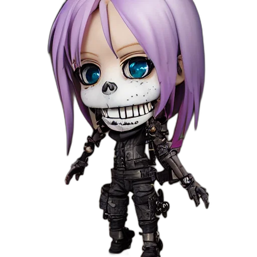 3d render, concept art, pixel art, cartoon, portrait, grungy, skull, anime transparent PNG cut-out