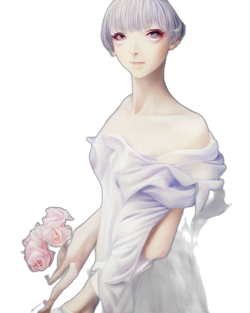 dress, staff, face, jewelry transparent PNG cut-out
