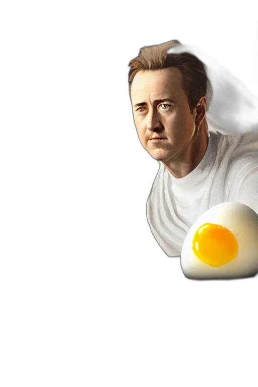 food, face, robot, photorealistic, pixel art, concept art, 3d render, boiled transparent PNG cut-out