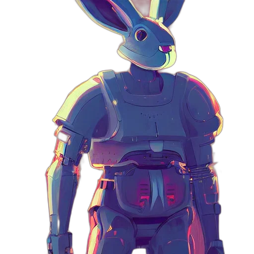 robot, weapon, animal, jacket, cyberpunk, concept art, pixel art, watercolor transparent PNG cut-out