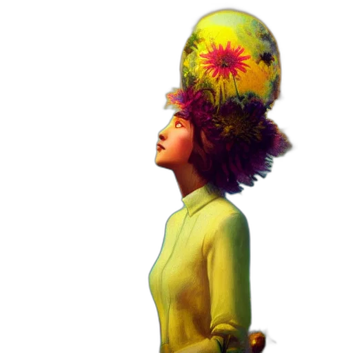 hat, crown, umbrella, staff transparent PNG cut-out