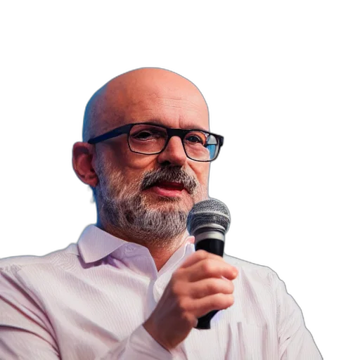 staff, robot, close, photographic, portrait, bald, year, old transparent PNG cut-out