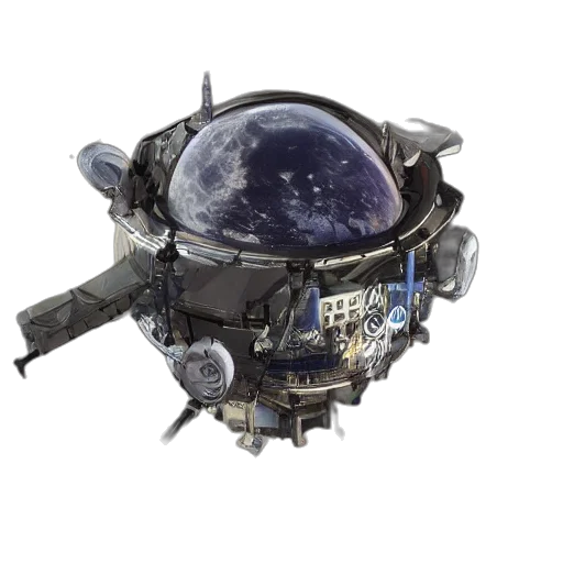 robot, jewelry, mask, crown, 3d render, concept art, outer space, new transparent PNG cut-out