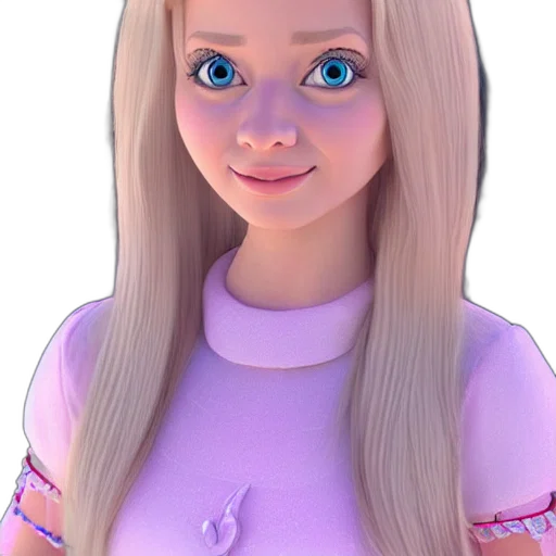 dress, face, hair, robot, 3d render, cartoon, photorealistic, concept art transparent PNG cut-out