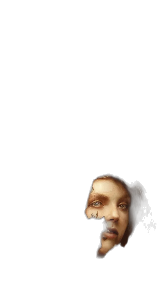 face, mask, creature, hair transparent PNG cut-out