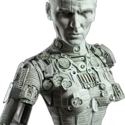 robot, face, cyberpunk, concept art transparent PNG cut-out