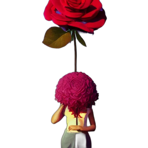 flower, hat, umbrella, crown, 3d render, concept art, photorealistic, pixel art transparent PNG cut-out