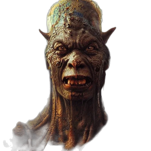 face, mask, staff, creature, concept art, fantasy art, photorealistic, 3d render transparent PNG cut-out