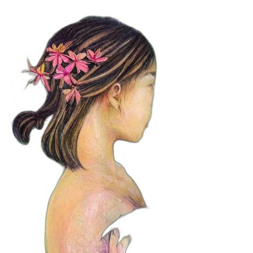 dress, crown, flower, mask, watercolor, oil painting, photorealistic, concept art transparent PNG cut-out