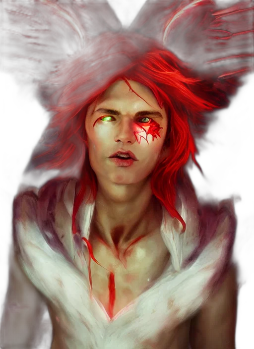 face, mask, fantasy art, concept art, photorealistic, watercolor, fire, red transparent PNG cut-out