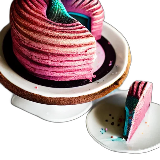 hat, food, 3d render, photorealistic, pastel, colorful, neon, mermaid transparent PNG cut-out