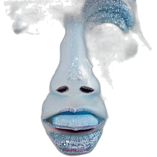 mask, face, creature, hair, photorealistic, vaporwave, concept art, 3d render transparent PNG cut-out