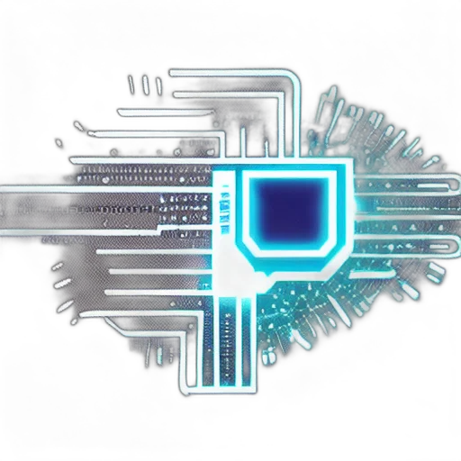 robot, weapon, crown, 3d render, cyberpunk, vaporwave, concept art, blue transparent PNG cut-out