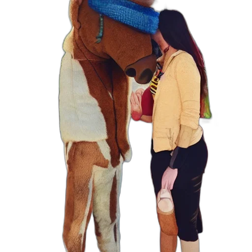 jacket, hat, staff, animal transparent PNG cut-out