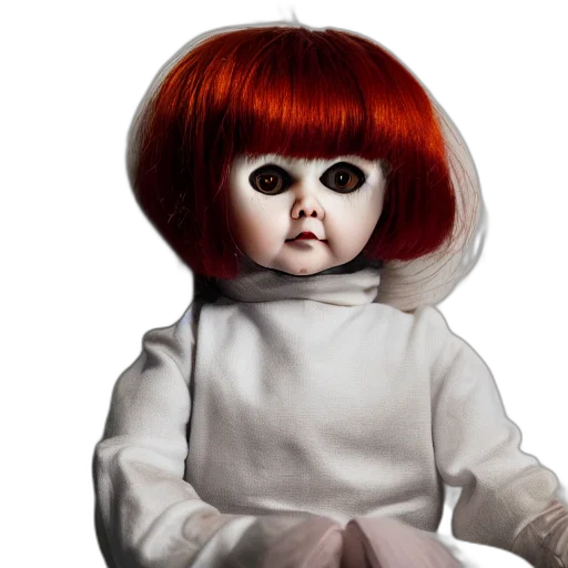 robot, creature, 3d render, concept art, photorealistic, outer space, creepy, doll transparent PNG cut-out