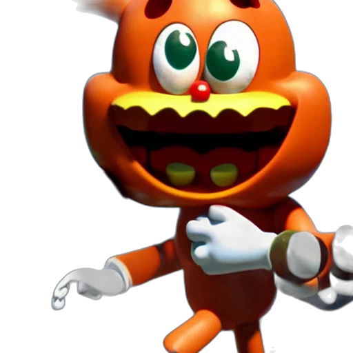 staff, robot, creature, animal, 3d render, concept art, cuphead, game transparent PNG cut-out