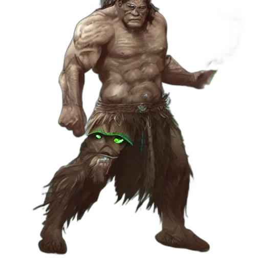 creature, staff, animal, concept art, fantasy art, pixel art, comic book art, green transparent PNG cut-out