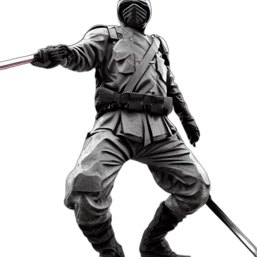 sword, staff, weapon, concept art, 3d render, fantasy art, comic book art, monochrome transparent PNG cut-out