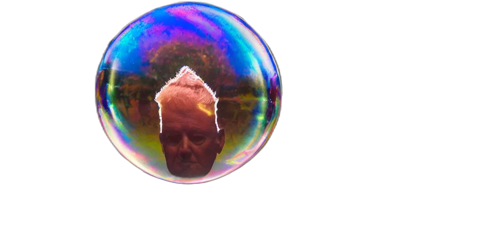face, mask, creature, staff, vaporwave, 3d render, outer space, donald transparent PNG cut-out