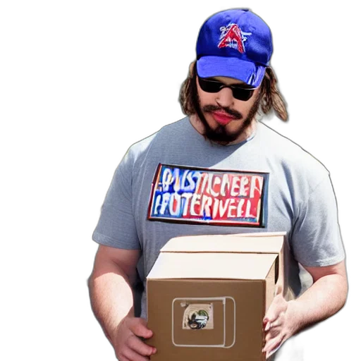 postal, mail, carrier, delivers transparent PNG cut-out