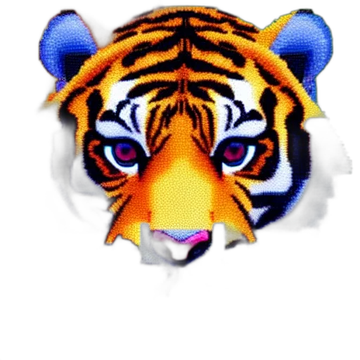 animal, mask, face, creature, pixel art, 3d render, vaporwave, photorealistic transparent PNG cut-out